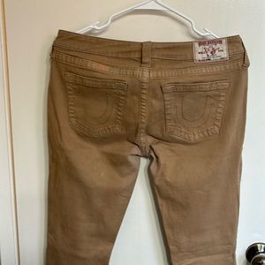 Tan color true religion skinny jeans